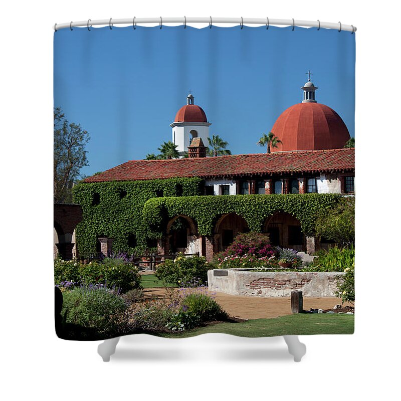 Mission Shower Curtain featuring the photograph Mission Basilica by Ivete Basso Photography