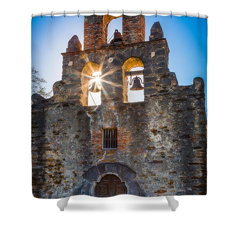 America Shower Curtain featuring the photograph Mission Espada by Inge Johnsson