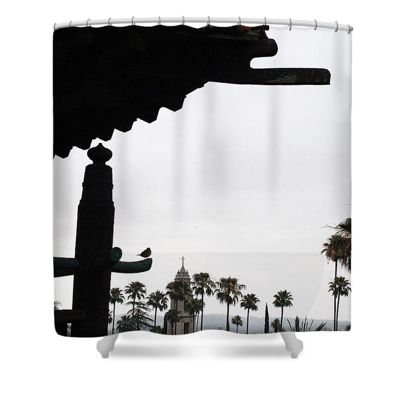 Mission Inn Shower Curtain featuring the photograph Mission Inn Silouhette by Amy Fose