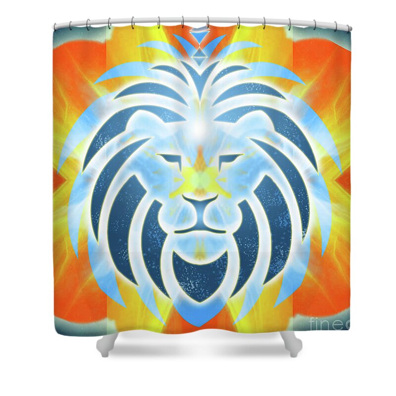 8/8 Shower Curtain featuring the digital art Mission Piece 2B - 8/8 Lions Gate by Ginny Gaura