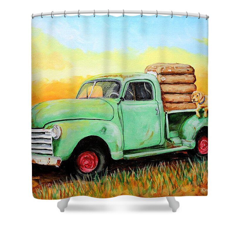 Mississippi Shower Curtain featuring the painting Mississippi Delta Dirt Road by Karl Wagner