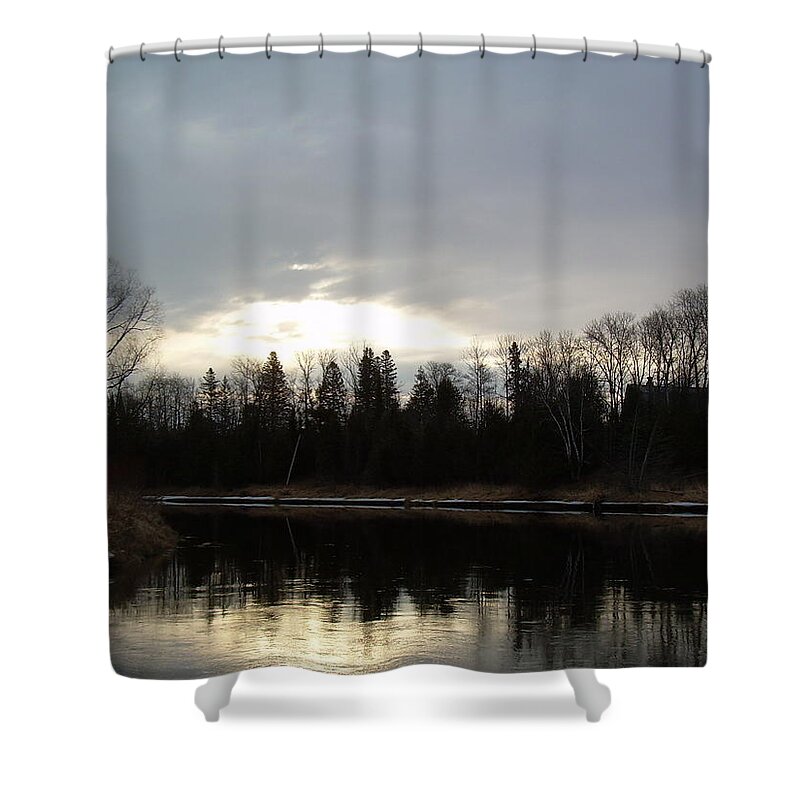 Dawn Shower Curtain featuring the photograph Mississippi river Dawn clouds by Kent Lorentzen