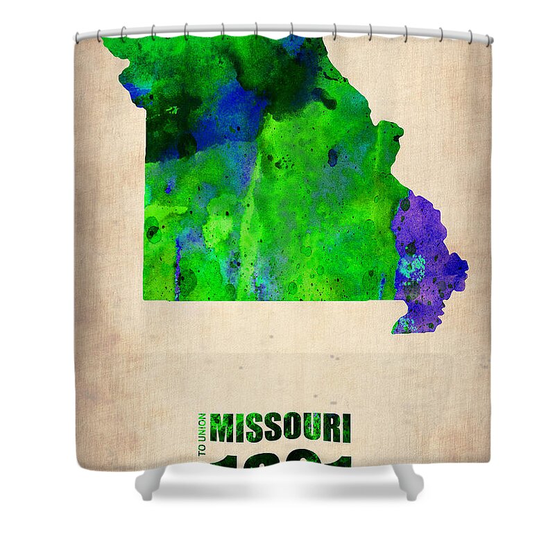 Missouri Shower Curtain featuring the digital art Missouri Watercolor Map by Naxart Studio