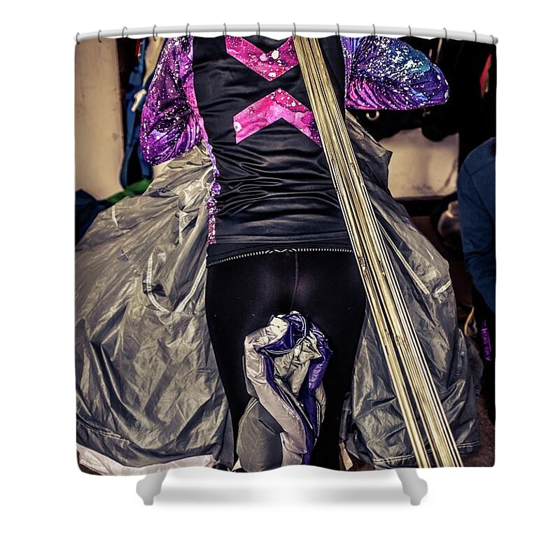 Paracute Shower Curtain featuring the photograph Missy's Dress by Larkin's Balcony Photography