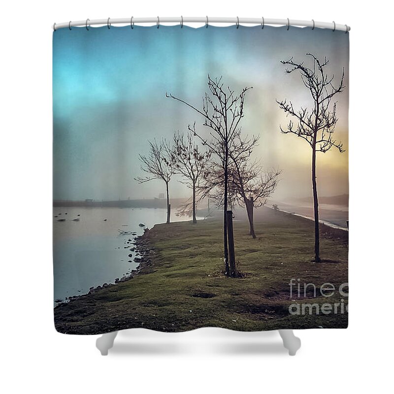 Dslr Shower Curtain featuring the photograph Mist over the tarn by Mariusz Talarek