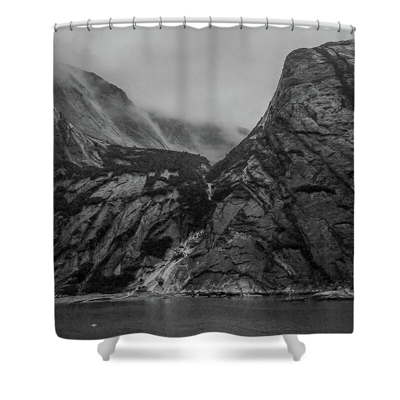 Landscape Shower Curtain featuring the photograph Misty Fjord by Jason Brooks