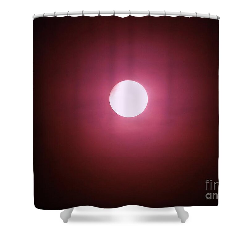 April Moon Shower Curtain featuring the photograph Misty Moon by J L Zarek