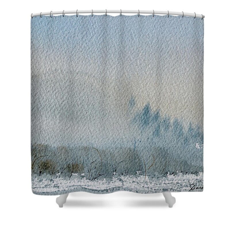 Australia Shower Curtain featuring the painting A Misty Morning #1 by Dorothy Darden
