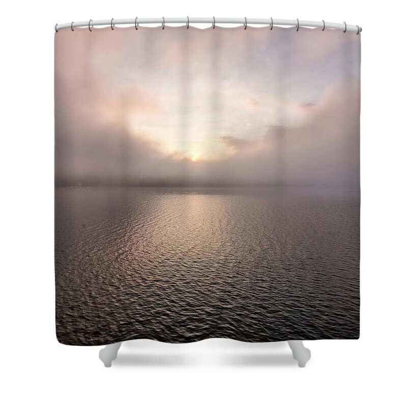 Spofford Lake New Hampshire Shower Curtain featuring the photograph Misty Morning II by Tom Singleton