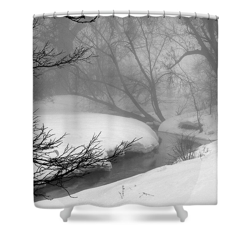 Landscape Shower Curtain featuring the photograph Misty Morning by Julie Lueders 