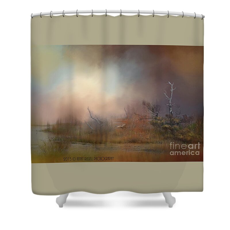 Water Shower Curtain featuring the photograph Misty Morning by Kathy Russell
