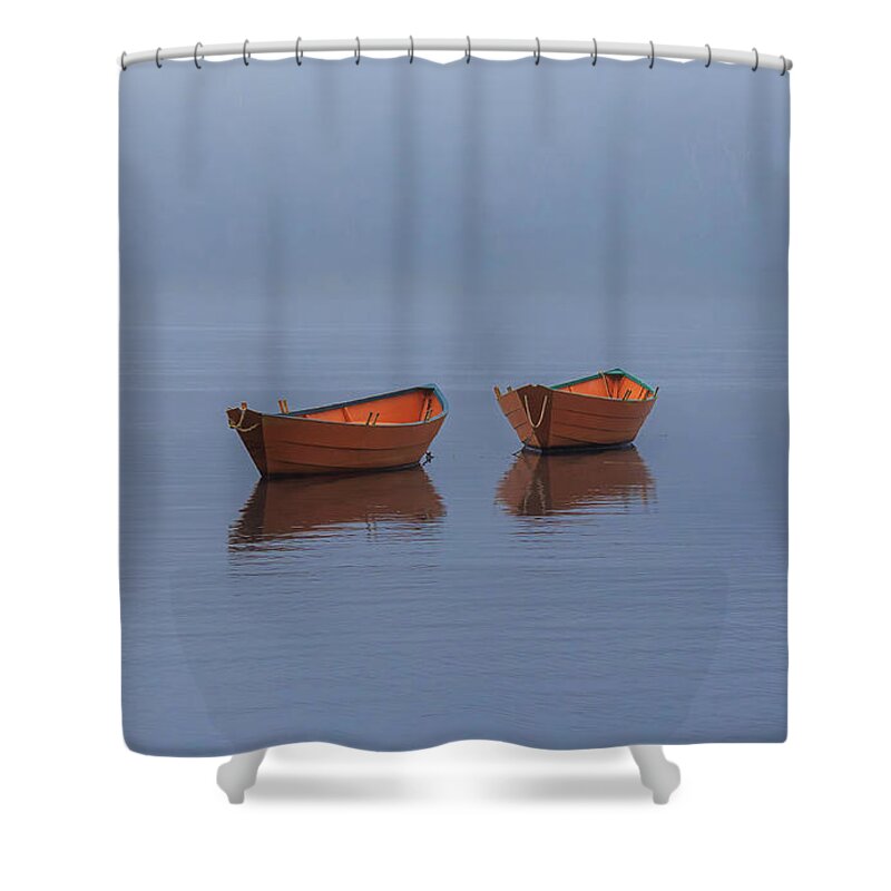 Boat Shower Curtain featuring the photograph Misty Morning by Rob Davies
