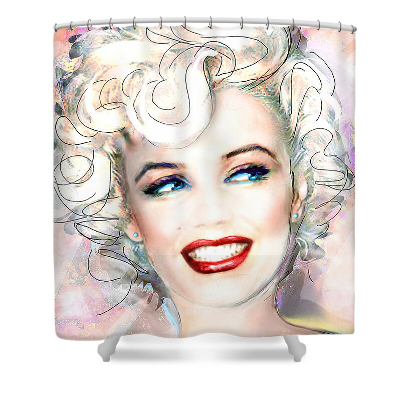Marilyn Shower Curtain featuring the painting MMother Of Pearl P by Theo Danella