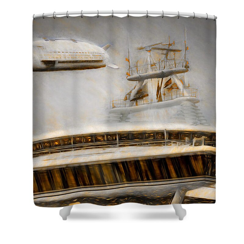 Moby Air Shower Curtain featuring the painting Moby Air by Michael Cleere