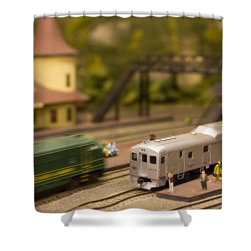 Trains Shower Curtain featuring the photograph Model Trains by Patrice Zinck