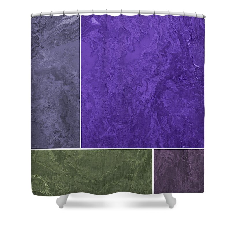 Modern Shower Curtain featuring the mixed media Modern Contemporary 25 by Ken Figurski