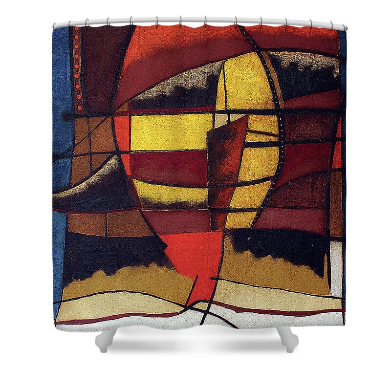 Soweto Fine Art Shower Curtain featuring the painting Modern Man by Michael Nene