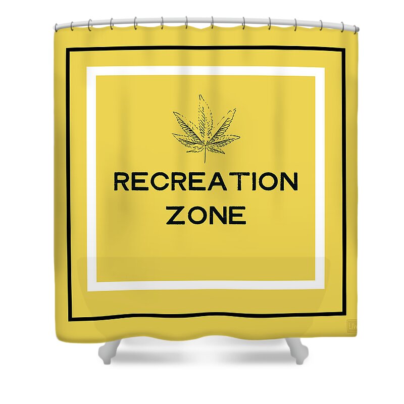 Cannabis Shower Curtain featuring the mixed media Modern Recreation Zone Sign- Art by Linda Woods by Linda Woods