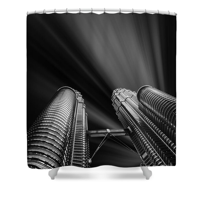 Skyscraper Shower Curtain featuring the photograph Modern skyscraper black and white picture by Stefano Senise