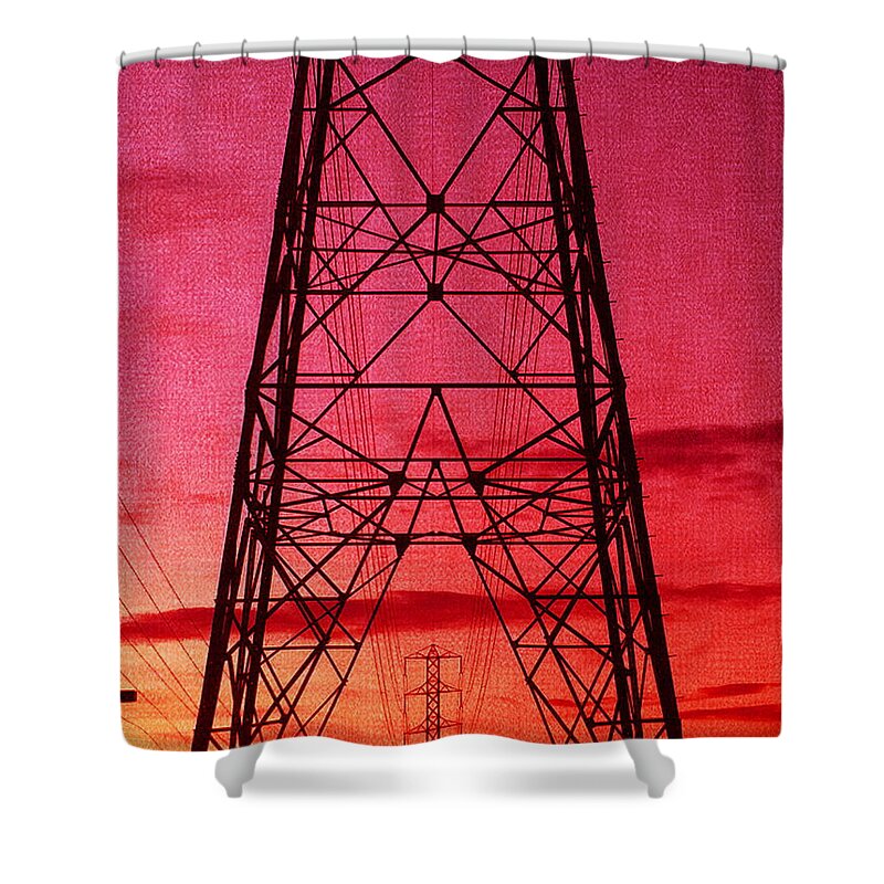 1000 Views Shower Curtain featuring the photograph Modern Sunset by Jenny Revitz Soper