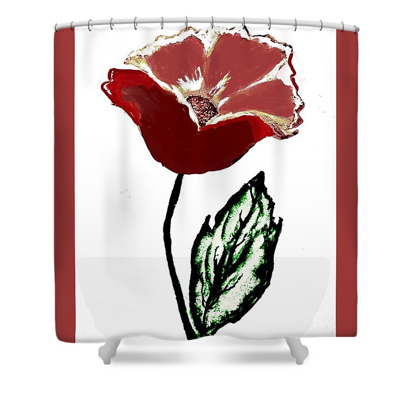 Painted Shower Curtain featuring the drawing Modernized Flower by Marsha Heiken