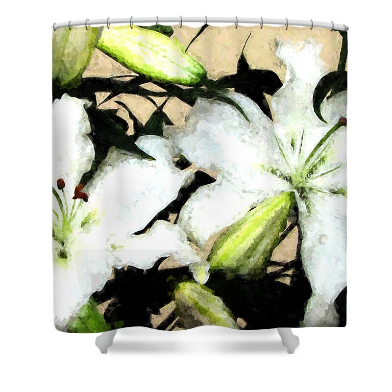 Lily Shower Curtain featuring the photograph Monet-ish Lilies by John Freidenberg