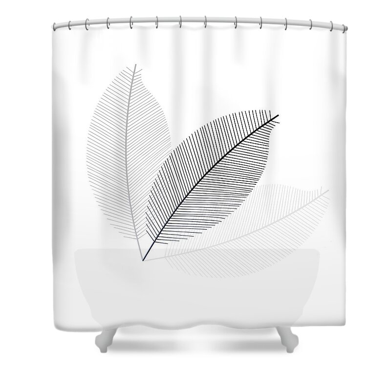 Leaves Shower Curtain featuring the photograph Monochrome Leaves by Andrea Kollo