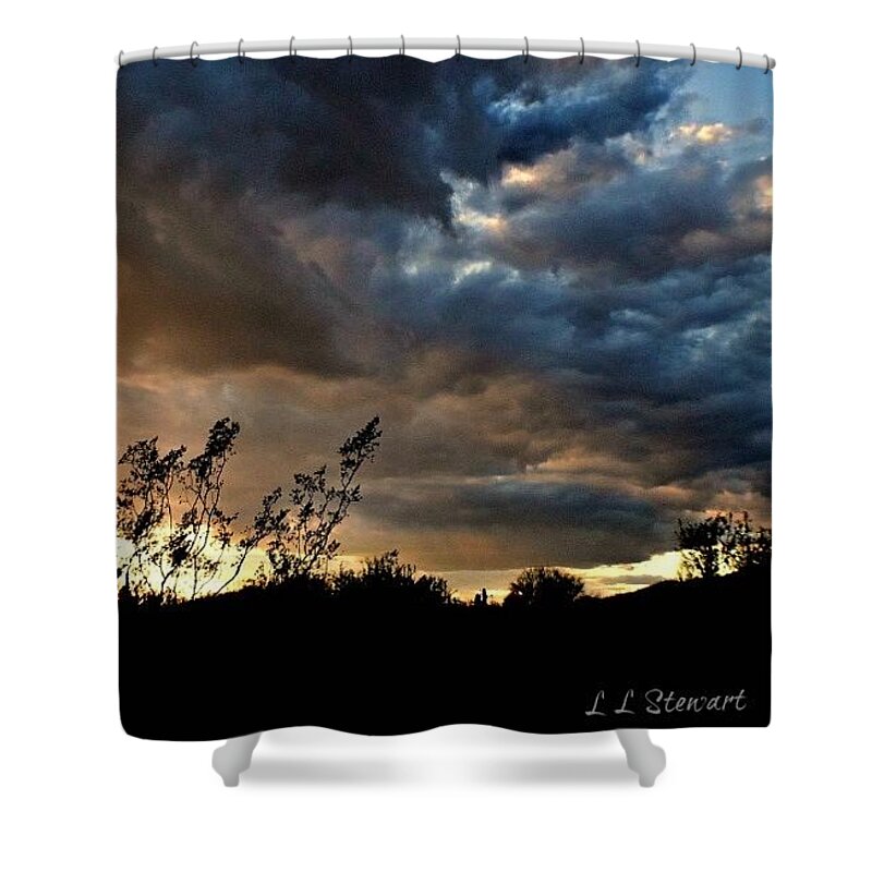  Shower Curtain featuring the photograph Monsoon Sunset by L L Stewart