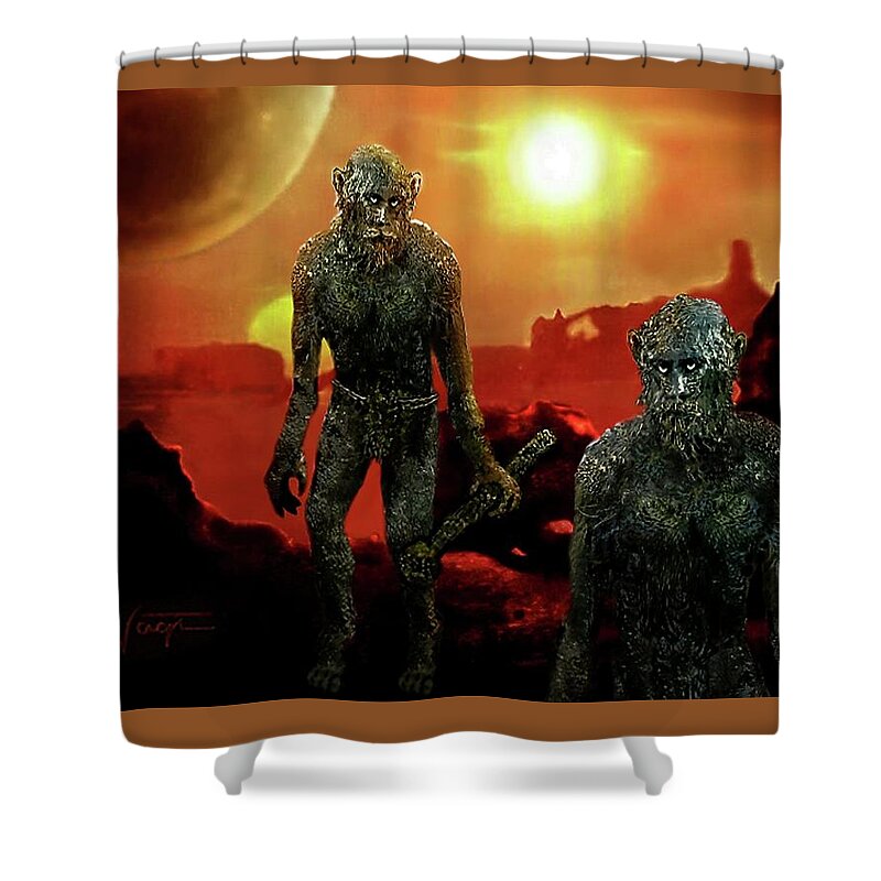 Monsters Shower Curtain featuring the digital art Monsters ? by Hartmut Jager
