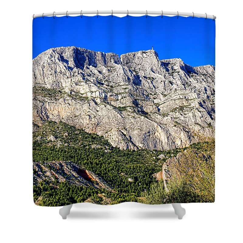 Provence Shower Curtain featuring the photograph Montagne Sainte Victoire by Olivier Le Queinec