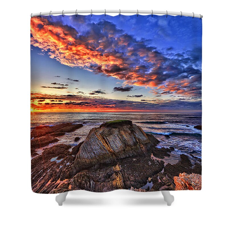 Sunset Shower Curtain featuring the photograph Montana de Oro sunset by Beth Sargent