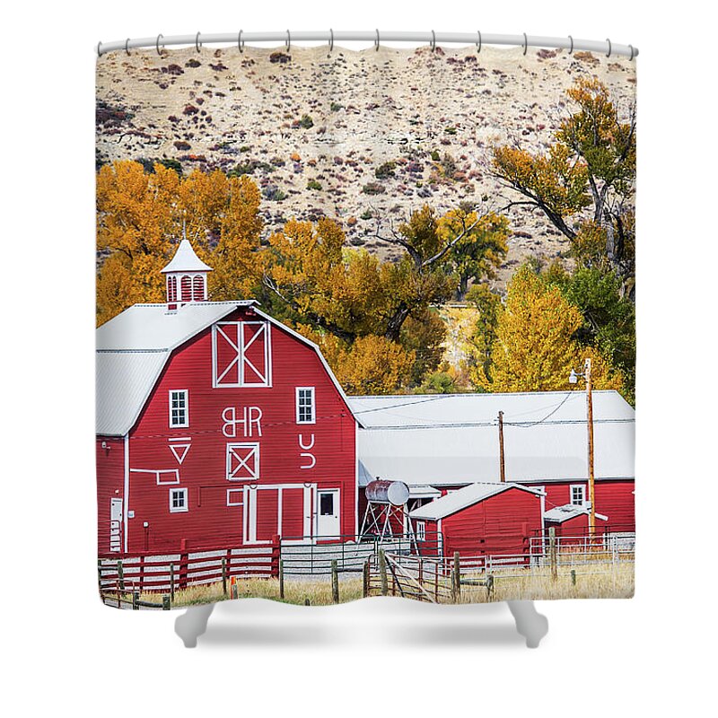 Old Barn Shower Curtain featuring the photograph Montana Ranch by Paul Freidlund