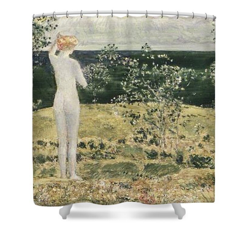 Frederick Childe Hassam (american Shower Curtain featuring the painting Montauk by Frederick