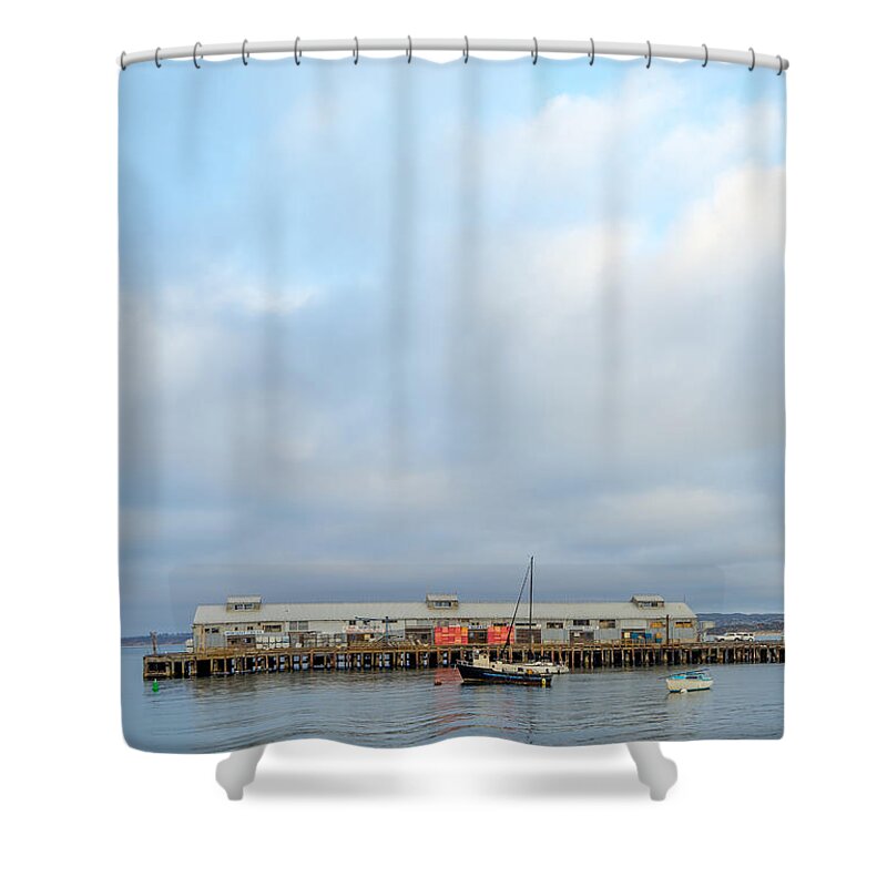 Monterey Shower Curtain featuring the photograph Monterey's Commercial Wharf by Derek Dean