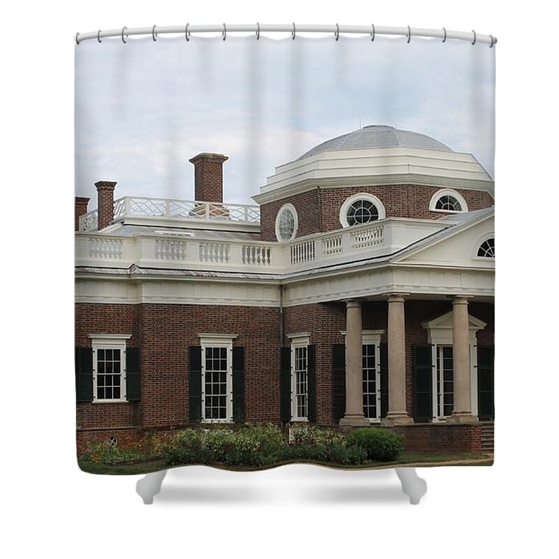 Thomas Jefferson Home Shower Curtain featuring the photograph Monticello by Christopher J Kirby