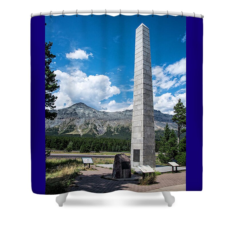 Marias Pass Shower Curtain featuring the photograph Monument at Marias Pass by Mick Anderson
