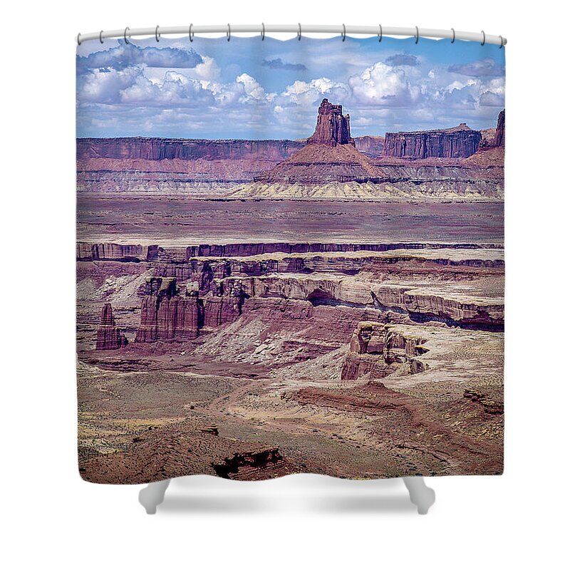 Utah Shower Curtain featuring the photograph Monument Basin, Canyonlands by Gary Shepard