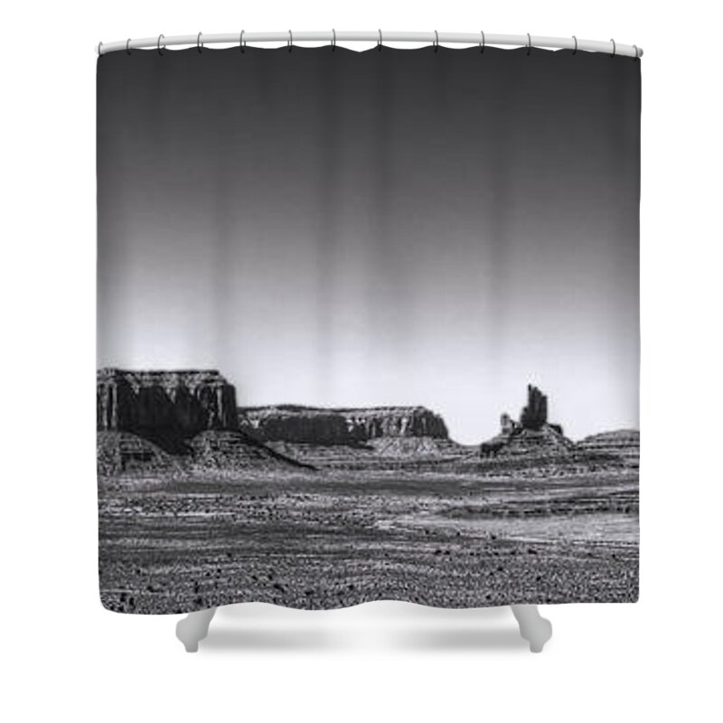 Pictorial Shower Curtain featuring the photograph Monument Valley View from Artists Point by Roger Passman