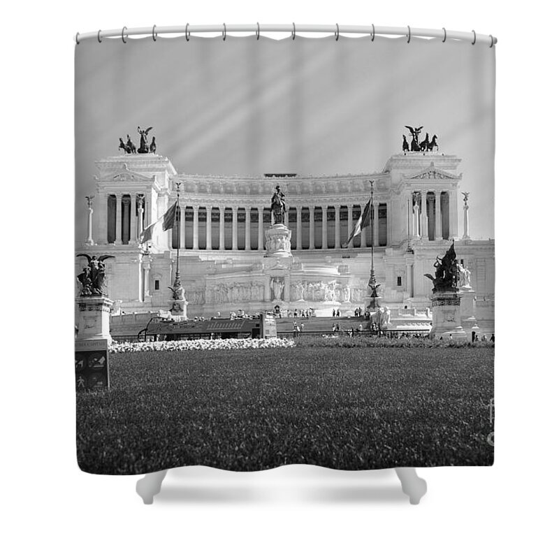 Neoclassical Architecture Shower Curtain featuring the photograph Monumental architecture in Rome by Stefano Senise