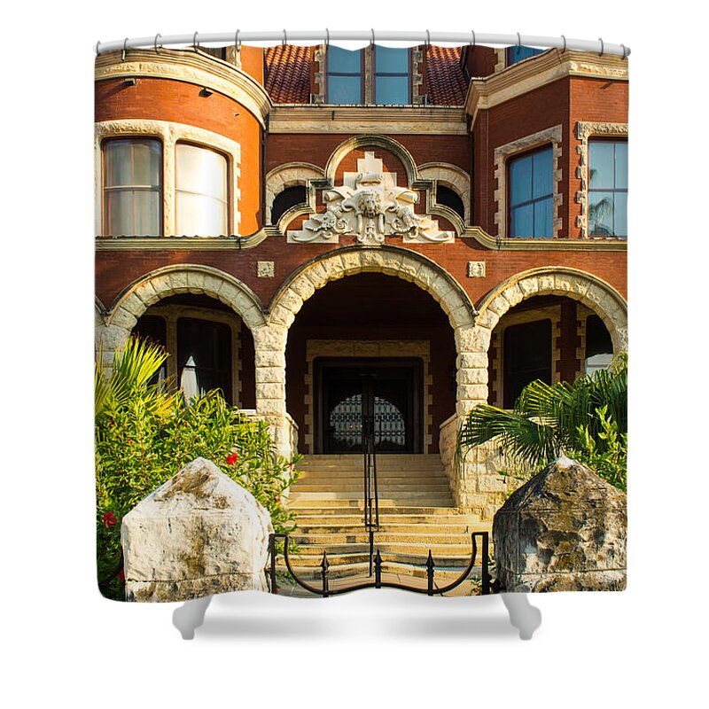 Landscape Shower Curtain featuring the photograph Moody Mansion Main Entrance by Tikvah's Hope