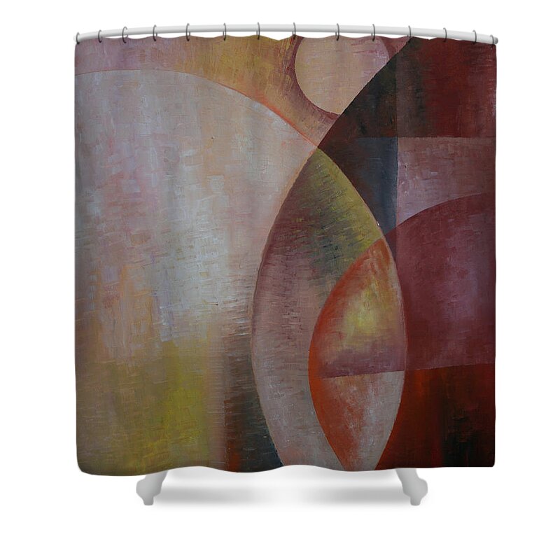 Moon And Shadows Shower Curtain featuring the painting Moon and Shadows by Obi-Tabot Tabe