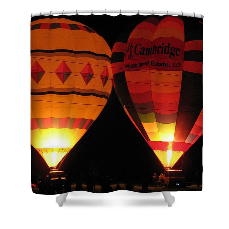 Hot Air Balloons Shower Curtain featuring the photograph Moon Glow by Ed Smith