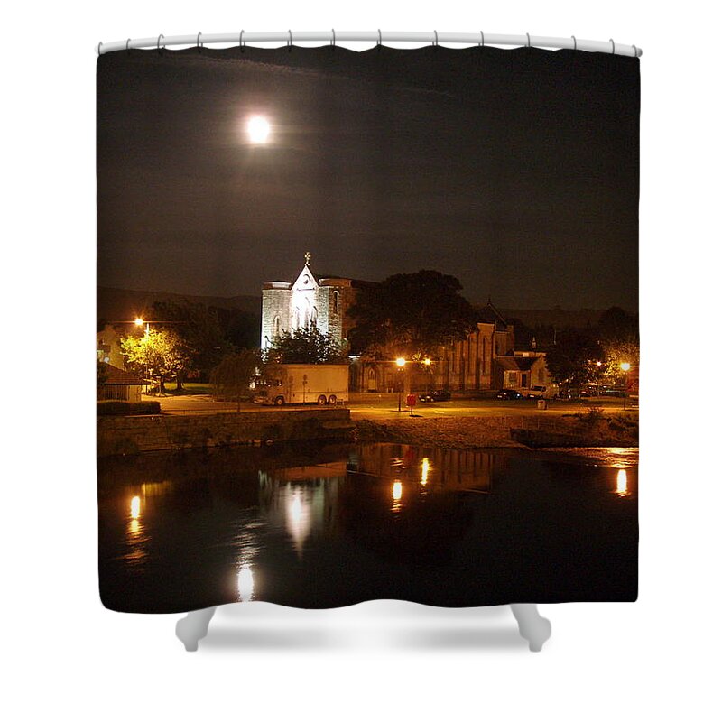 Moon Shower Curtain featuring the photograph Moon town by Lukasz Ryszka