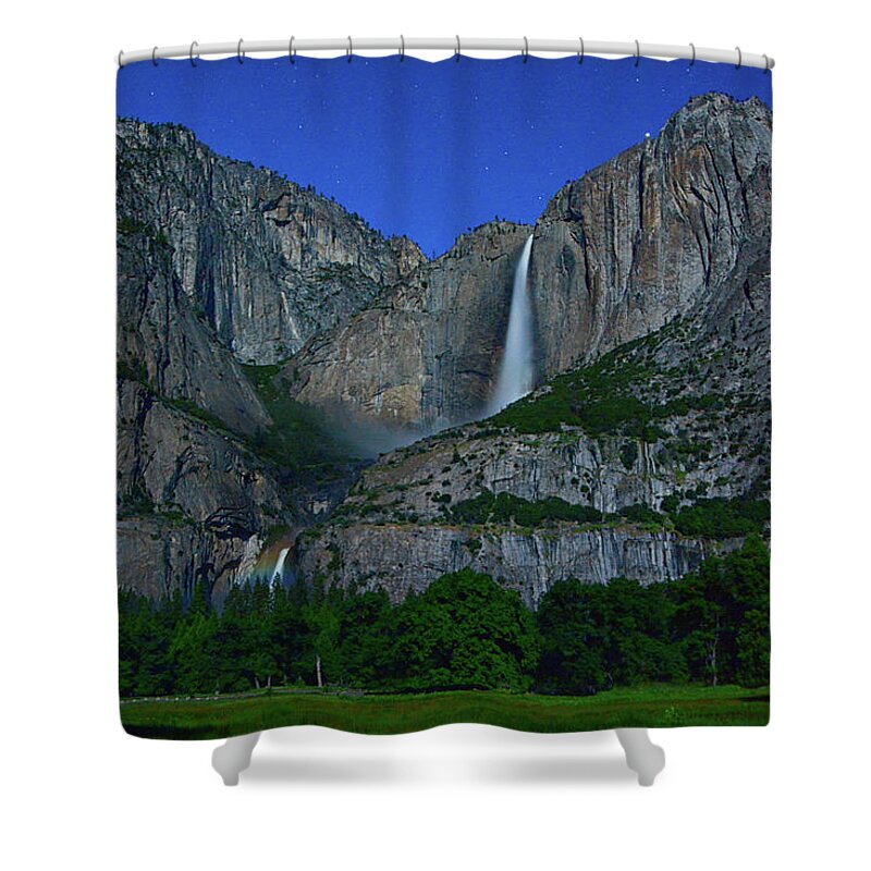 Yosemite Moonbow Shower Curtain featuring the photograph Moonbow Yosemite Falls by Raymond Salani III