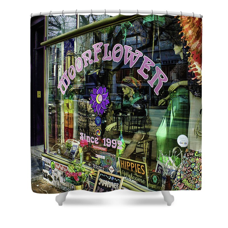 Shop Shower Curtain featuring the photograph Moonflower Boutique by Sandy Moulder