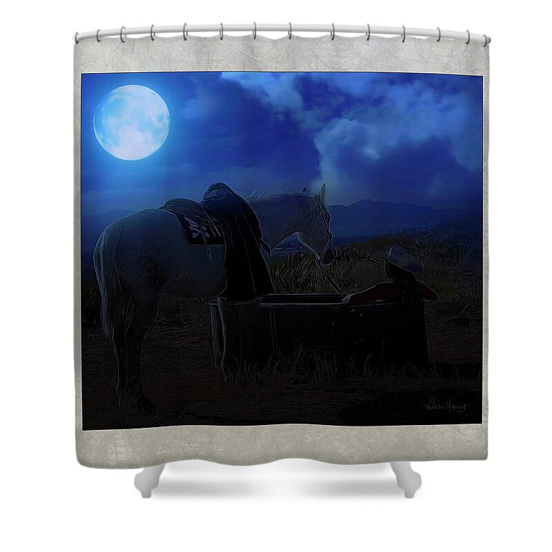 Moonlight Shower Curtain featuring the digital art MoonLight Dreams_ 3 of 4 by Walter Herrit