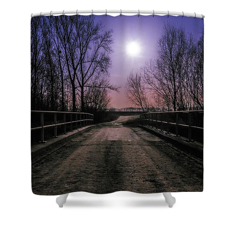 Night Shower Curtain featuring the photograph Moonlight by Marc Braner