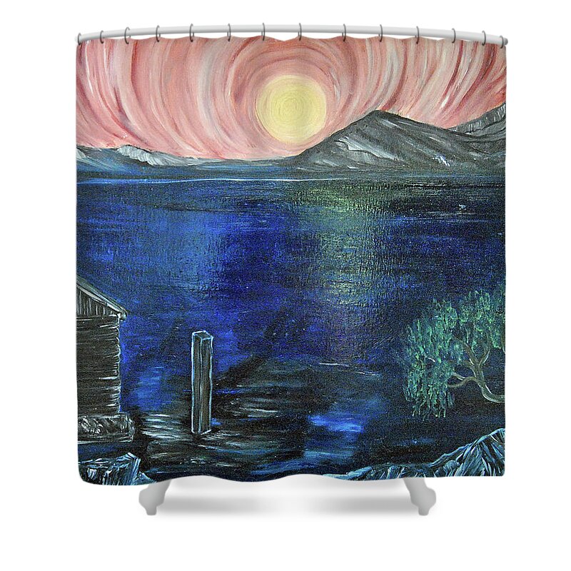 Moonlight Shower Curtain featuring the painting Moonlight by Suzanne Surber