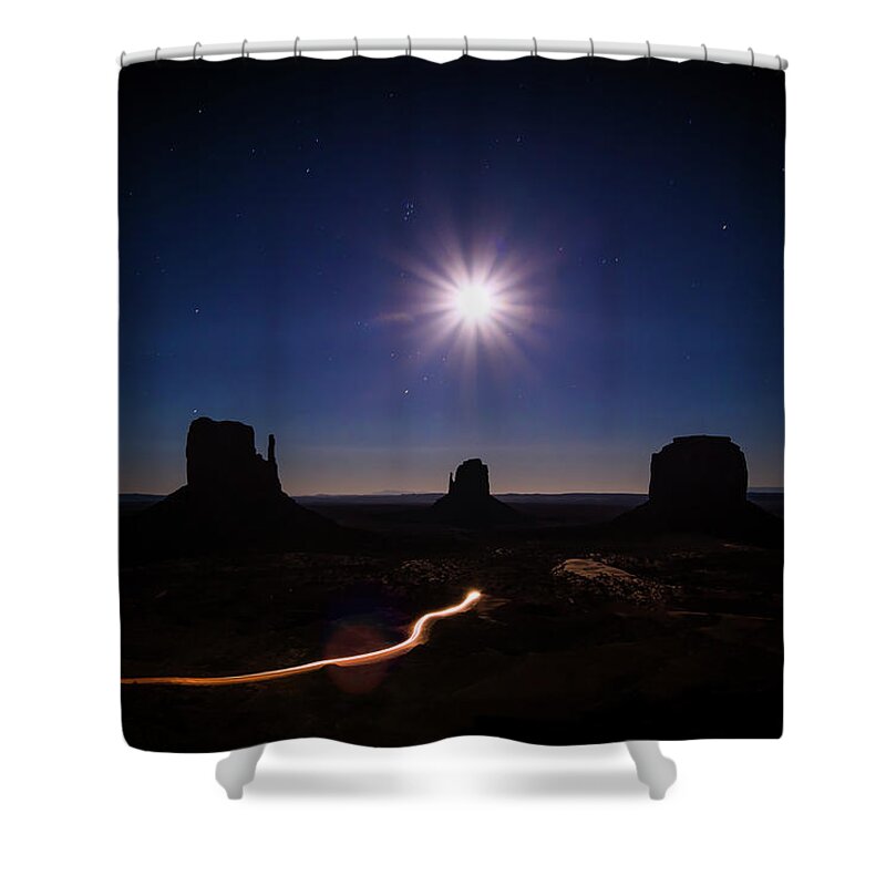 7th Of November Shower Curtain featuring the photograph Moonlight Over Valley by Edgars Erglis