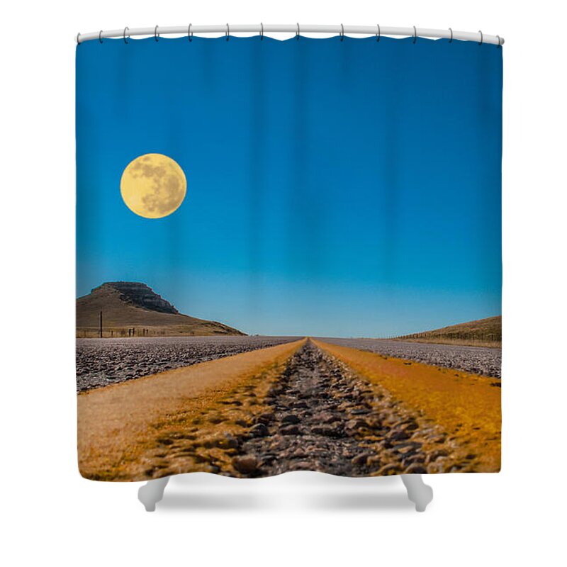 Moonrise Shower Curtain featuring the photograph Moonrise Wyoming by Don Spenner